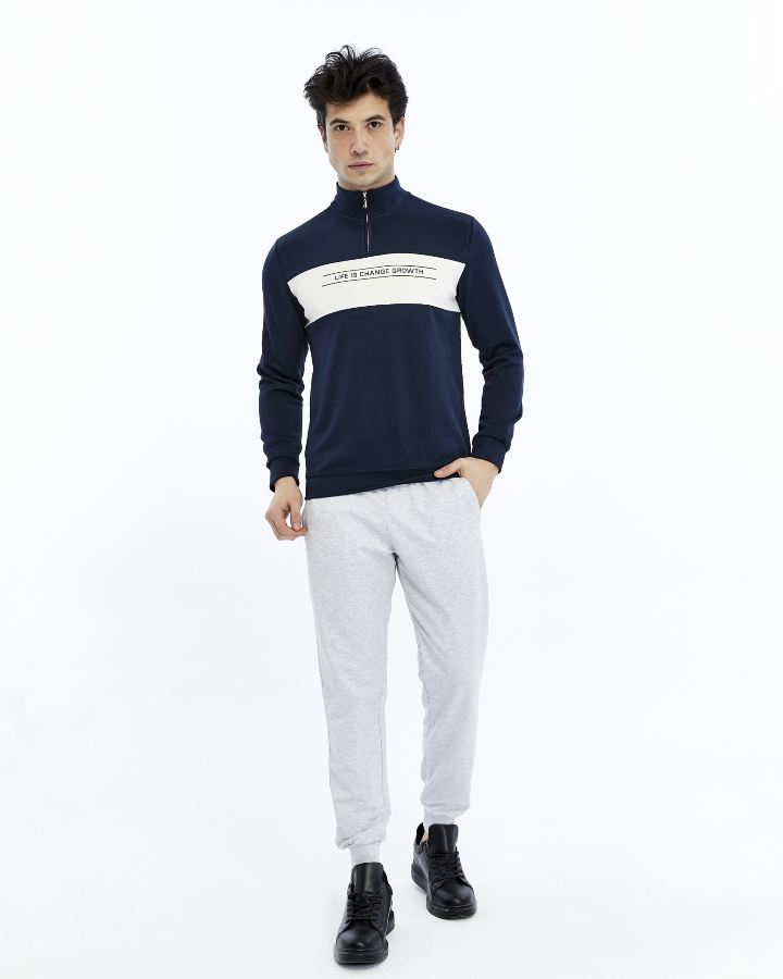 Resim Paul&More Yarım Fermuar Erkek Sweat 227 Parçalı Yarım Fermuarlı