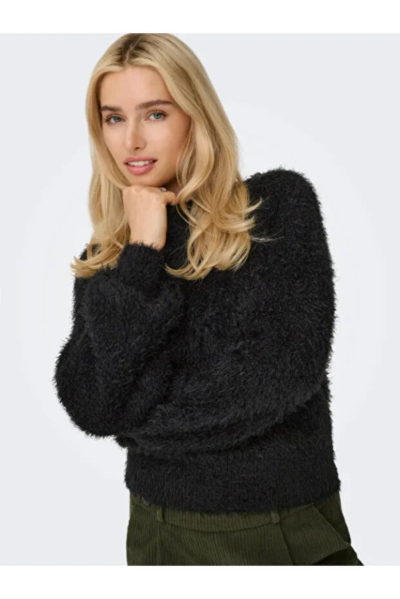 Resim Only Onllulu Ls Rib Short O-Neck Cc Knt Kadın Kazak 15350650