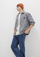 Resim Mavi Erkek Uzun Kol Gömlek M0211782-91299