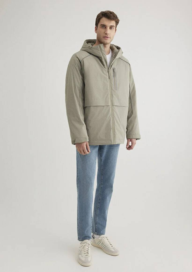 Resim Mavi Kapüşonlu Erkek Ceket M0110560-71818