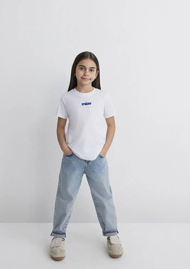 Resim Mavi Miav Baskılı Erkek Çocuk T-Shirt M66332620