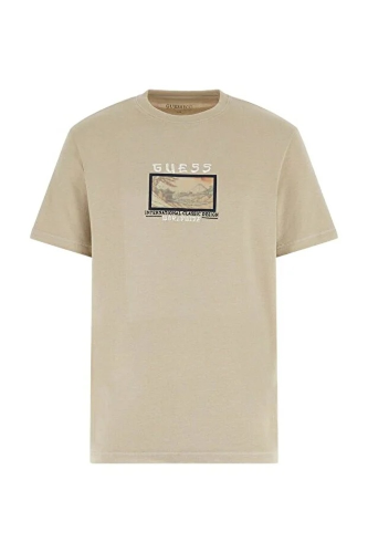 Resim Guess  Erkek  T-shirt M6GI14K2996-G1CA Cn Ss Japan Small Landscape Em
