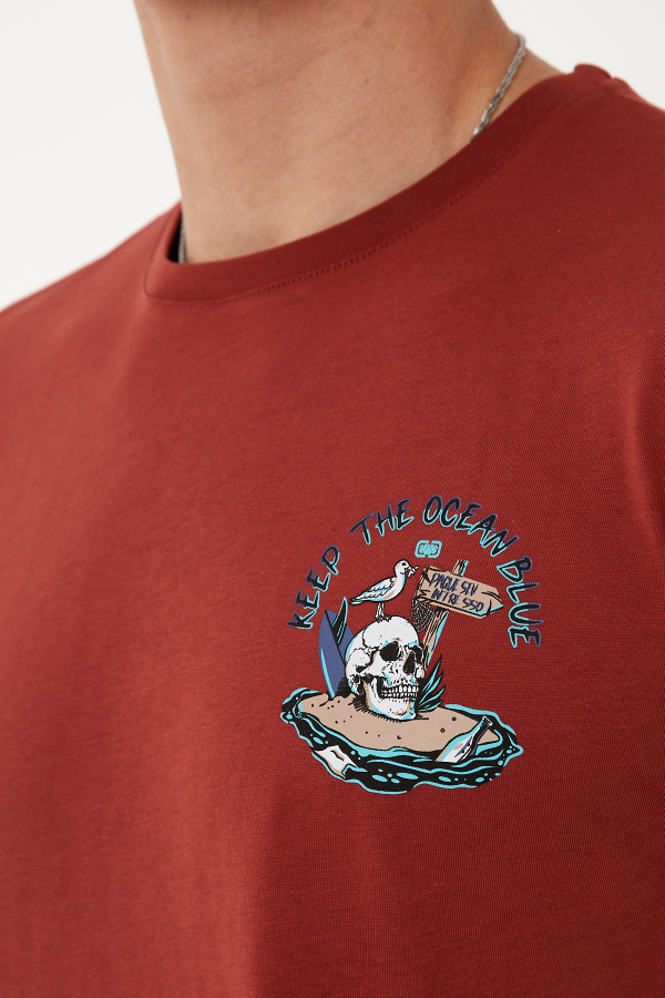 Resim Paul&More T-004 Skull Erkek T-Shirt