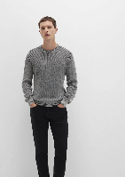 Resim Mavi Bisiklet Yaka Erkek Kazak M070767-34314