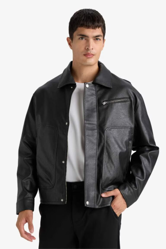 Resim Defacto Erkek  Deri Mont ve Ceket F8600AX/BK27