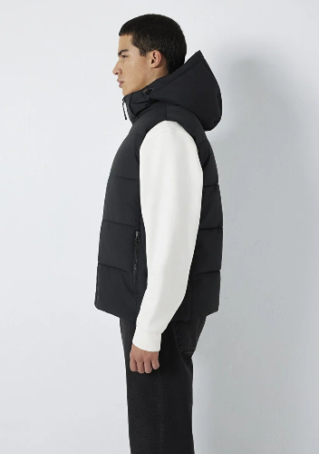 Resim Mavi Kapüşonlu Erkek Yelek M0110744-71379