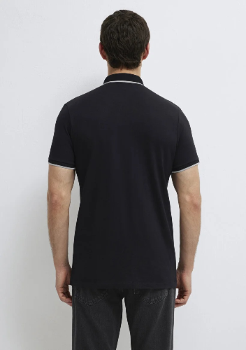 Resim Mavi Polo Yaka Erkek T-shirt M0613266-900