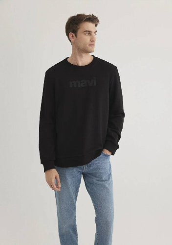 Resim Mavi Baskılı Erkek Sweat M066303-900