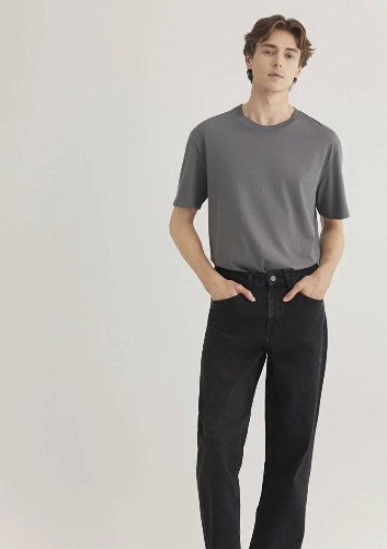 Resim Mavi Kısa Kol Erkek T-Shirt M066249-86569