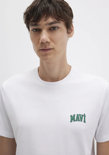 Resim Mavi Logo Erkek T-shirt M0611714-620