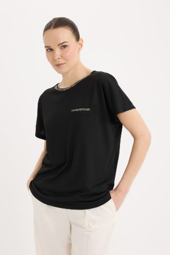 Resim Defacto Kadın T-shirt K7701AZ/BK81