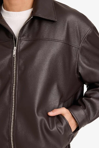 Resim Defacto Erkek Deri Mont G0193AX/BN339