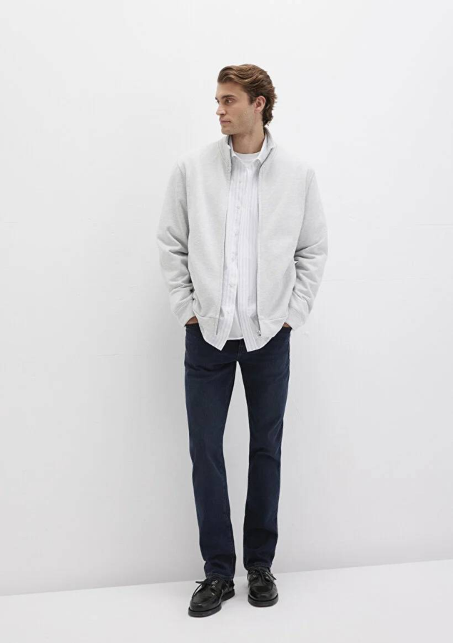 Resim Mavi Full Zip Erkek Sweat M0S10377-82498