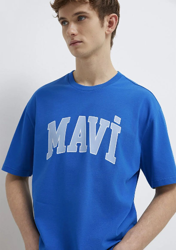 Resim Mavi Erkek T-shirt M0611711-81330