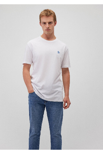 Resim Mavi Logo Nakışlı Erkek T-Shirt M067074-620