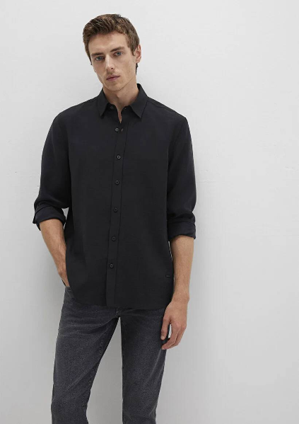 Resim Mavi Uzun Kol Erkek Gömlek M0211659-900