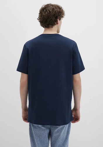 Resim Mavi Baskılı Erkek T-Shirt M0610635-70490