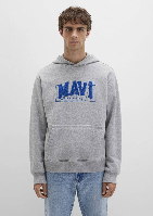 Resim Mavi Kapüşonlu Erkek Sweat M0S10413-80018