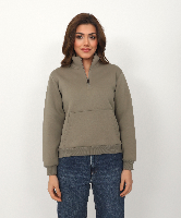 Resim Viole&More Kadın Sweat 114 Yarım Fermuarlı