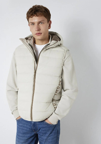 Resim Mavi Kapüşonlu Erkek Yelek M0110554-70144