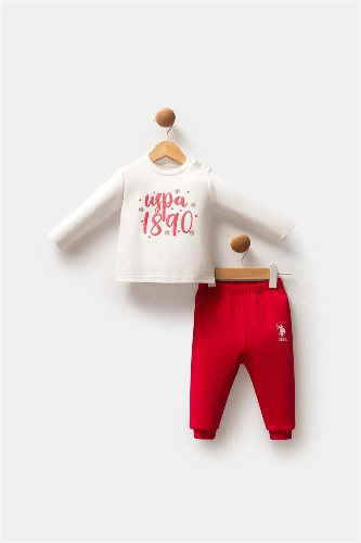 Resim U.S. Polo Assn Bebek Kız Bebek Sweat Takım USB2732