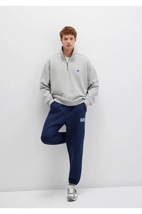 Resim Mavi Baskılı Erkek Eşofman Alt M0010207-70497