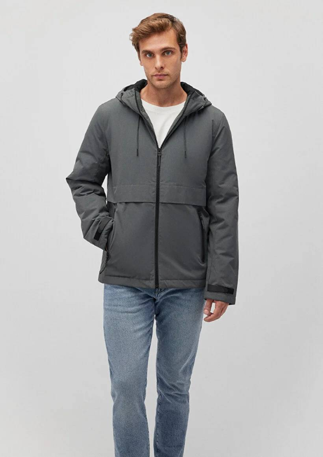 Resim Mavi Kapüşonlu Erkek Ceket M0110268-34330