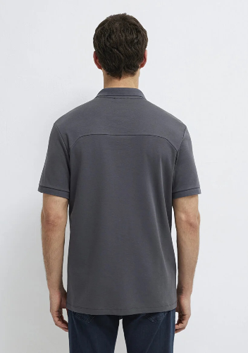 Resim Mavi Polo Yaka Erkek T-shirt M0613136-89100