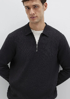Resim Mavi Half Zip Erkek Kazak M0710337-900