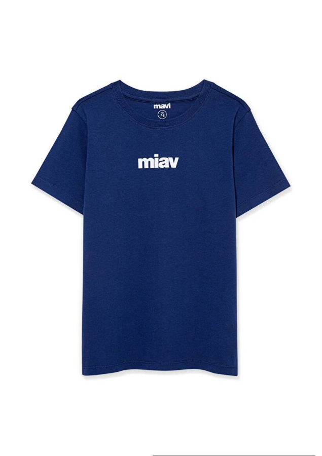 Resim Mavi Miav Baskılı Erkek Çocuk T-shirt M6633270722
