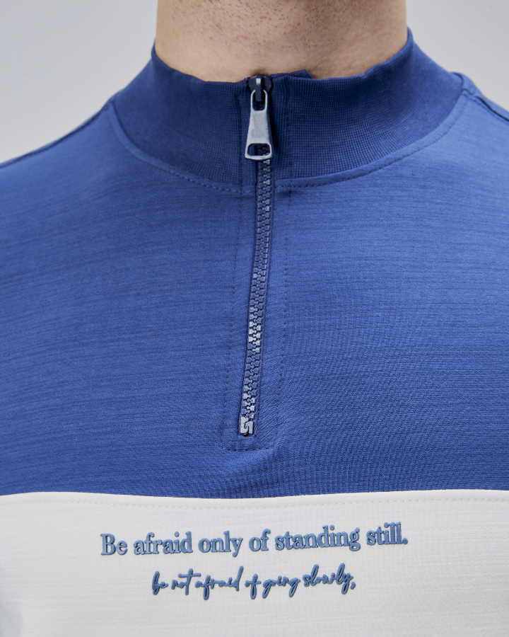 Resim Paul&More Erkek Sweat Be Afraid  Baskı Parçalı Yarım Fermuarlı