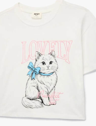 Resim Koton Kız Çocuk T-shirt 6SKG10243AK