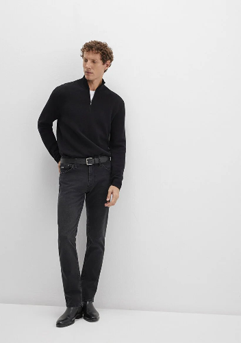 Resim Mavi Half Zip Erkek Kazak M0710328-900