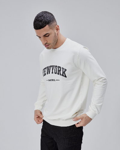 Resim Paul&More Erkek Sweat New York Baskı 0 Yaka 2 İp