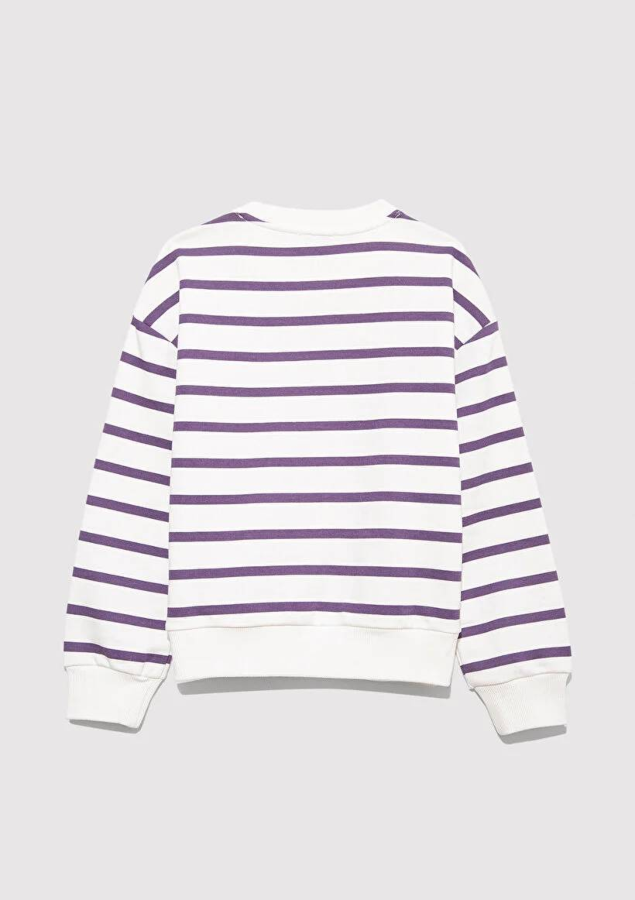 Resim Mavi Logo Baskılı Kız Çocuk Sweat M7S10038-88138