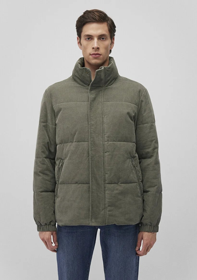 Resim Mavi Dik Yaka Erkek Mont M0110476-85485