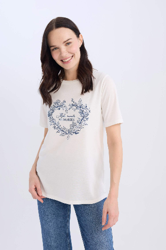 Resim Defacto Kadın Kısa Kol T-shirt E3026AX/ER105