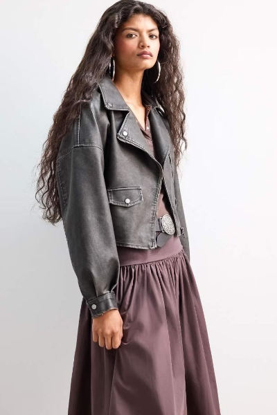 Resim Defacto Kadın Deri Mont E8531AX/AR228