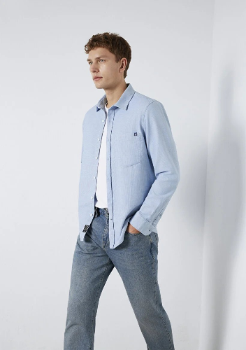 Resim Mavi Erkek Uzun Kol Gömlek M0211852-91407