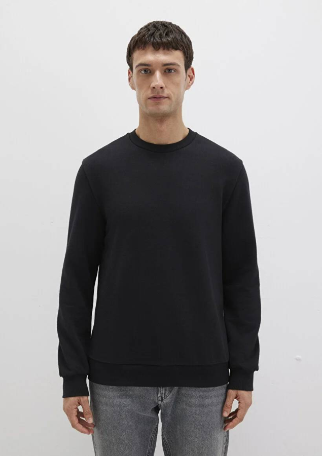 Resim Mavi Bisiklet Yaka Erkek Sweat M0S10457-900