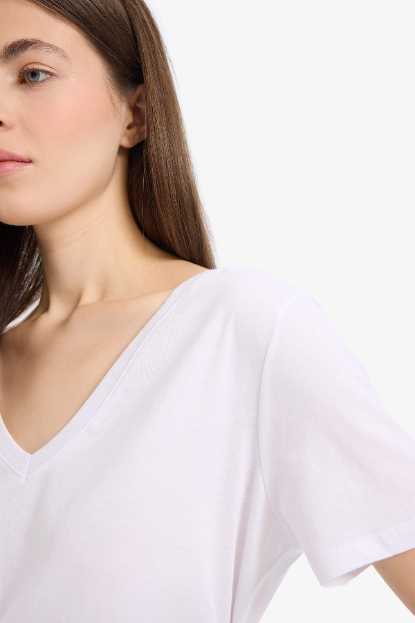 Resim Defacto Kadın Kısa Kol T-shirt W9578AZ/WT34