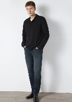 Resim Mavi Polo Yaka Erkek T-shirt M0613154-900