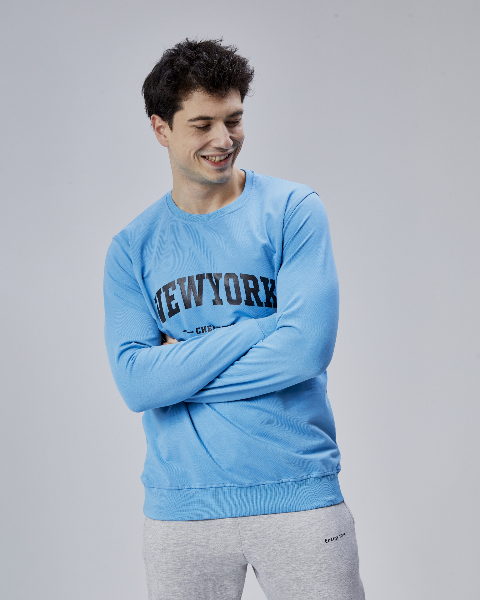 Resim Paul&More Erkek Sweat New York Baskı 0 Yaka 2 İp