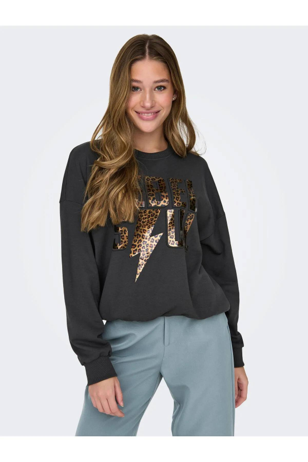 Resim Only Onlruna L/S O-Neck Box Cc Swt Kadın Sweat 15313683