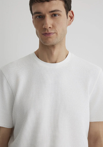 Resim Mavi Erkek Bisiklet Yaka T-Shirt M0610277-70054