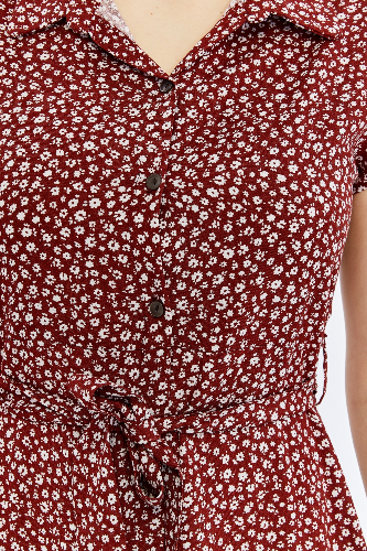 Resim Viole&More Kadın Elbise 8375-Kadın Çıtır Desenli Düğmeli