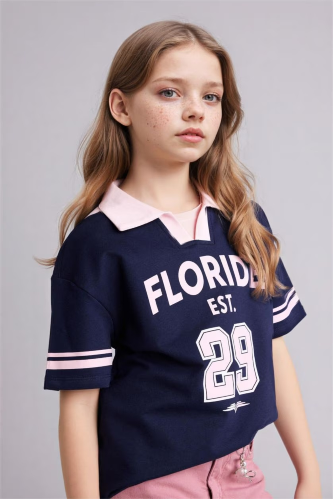 Resim Defacto Kız Çocuk T-shirt G8467A8/NV251