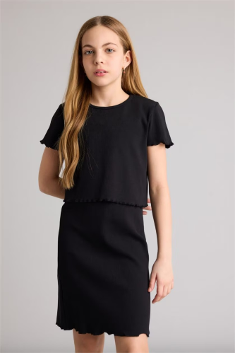 Resim Defacto Kız Çocuk Elbise H2206A8/BK27