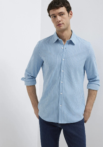 Resim Mavi Erkek Uzun Kol Gömlek M0211404-91579