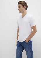 Resim Mavi Stretch V Erkek T-Shirt M061748-620